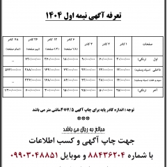 چاپ آگهی در روزنامه ابرار ـ 88436204